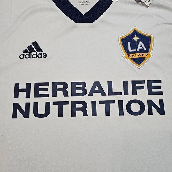 Adidas LA Galaxy 22/23 Soccer Home Jersey Medium M White Navy Blue Brand New - Picture 8 of 12